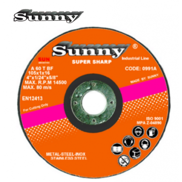 SUNNY SUPER SHARP CUTTING DISC 4"  (Grade : A60TBF )